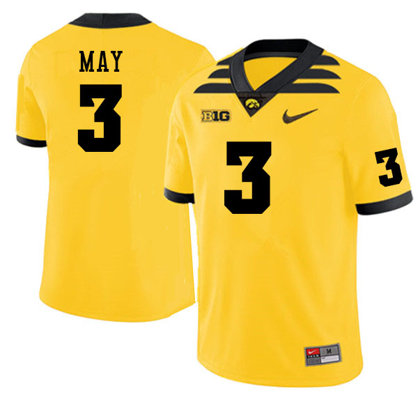 Men #3 Carson May Iowa Hawkeyes College Football Alternate Jerseys Sale-Gold